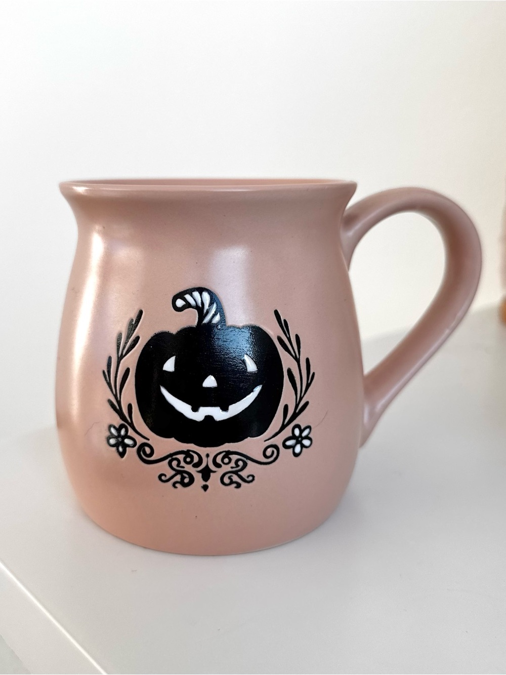 Floral Halloween Pumpkin Mug